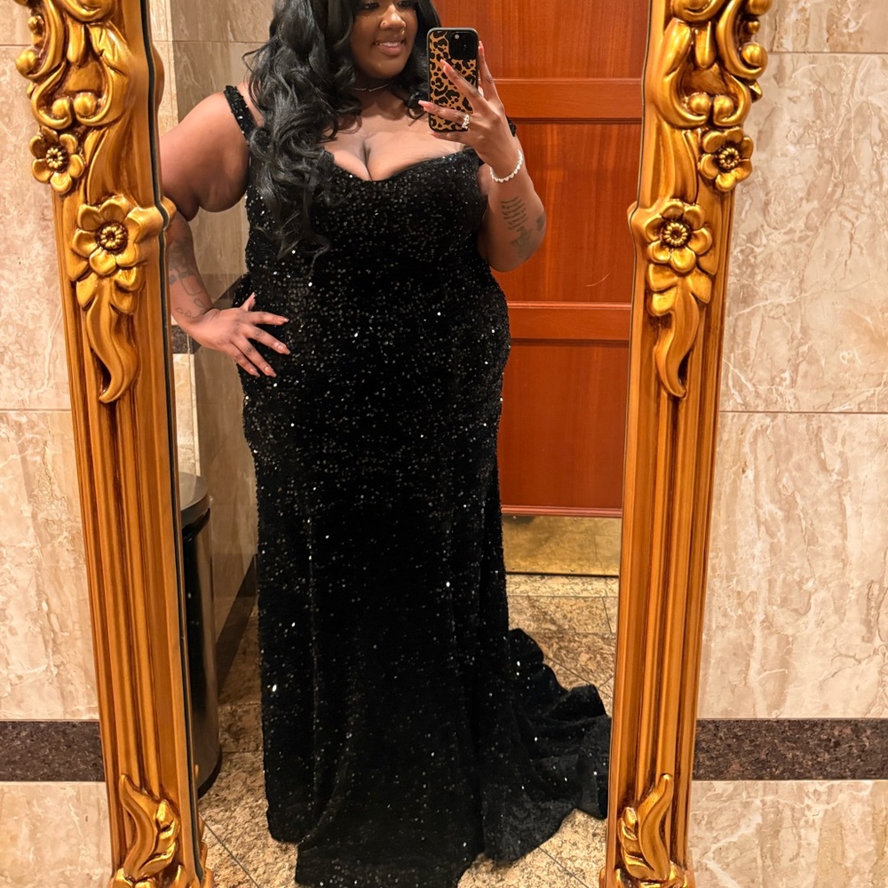 Elegant Black Sequin Gown